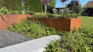 Bac de plantation en acier corten à Harzé